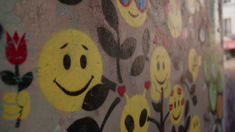 Closeup-Of-Artistic-Smiley-Face-Wall-Art