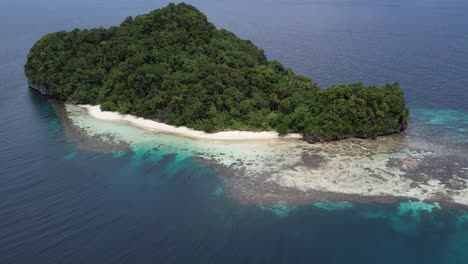 Hermoso-Tiro-Con-Vistas-A-La-Impresionante-Isla-Wofoh-En-Raja-Ampat-Indonesia
