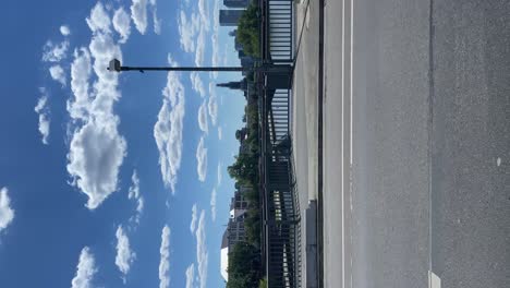 Walking-on-Frankfurt-Bridge-over-Main-river-in-Germany