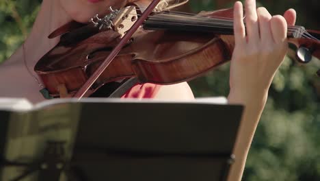 Violinista-Joven-Y-Bonita-Tocando-El-Violín