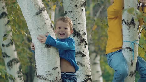 Children-try-to-safely-get-off-the-trees