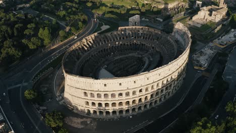 Luftaufnahme-Des-Römischen-Kolosseums,-Heimat-Der-Gladiatoren