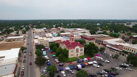 Aerial-footage-of-the-Lampasas-County-Courthouse-located-in-Lampasas-Texas