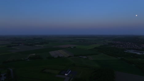 Drone-View-of-Moonlit-Villa-in-Zoutelande