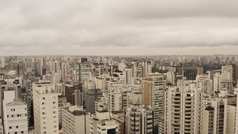 Aerial-flyover-downtown-of-Sao-Paulo-with-skyscraper-Buildings-during-cloudy-day