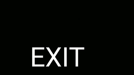 Pfeil-Exit-Animation,-Bewegungsgrafik,-Neon-Auf-Schwarzem-Hintergrund