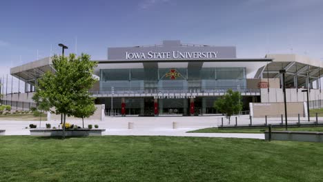 Jack-Trice-Stadium-on-the-campus-of-Iowa-State-University-in-Ames,-Iowa-with-stable-video-wide-shot