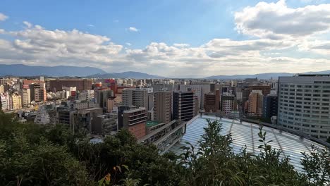 View-over-the-skyline-of-Fukuoka-on-a-sunny-day