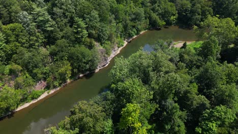 Aerial-drone-view-of-Creek-during-the-daytime