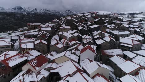 Village-with-snow-capped-mountains