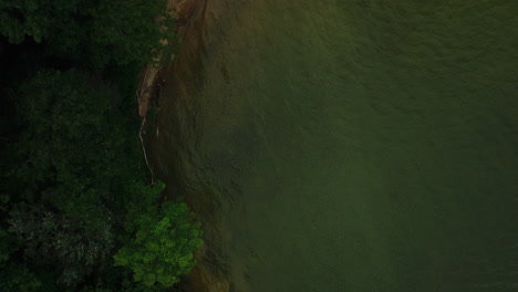 Overhead-View-Of-Forest-And-Percy-Priest-Lake-In-Long-Hunter-State-Park,-Hermitage,-Tennessee,-USA