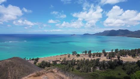 Waimanalo-beach-to-Mokolua-Islets,-Oahu,-Hawaii