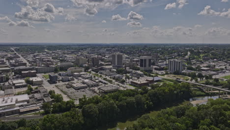 Macon-Georgia-Aerial-v20-establishing-shot-drone-flyover-Ocmulgee-river-towards-Mercer-University-campus-area-capturing-downtown-cityscape-on-a-sunny-day---Shot-with-Mavic-3-Cine---September-2022