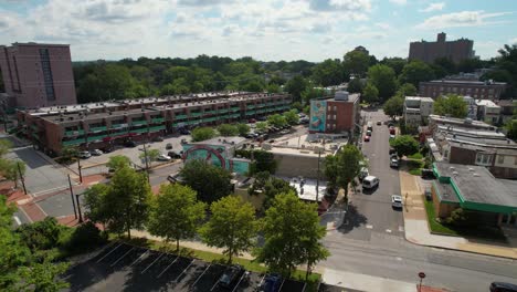 Wilmington-Delaware-drone-trolley-square-neighborhood-sunny-summer-day