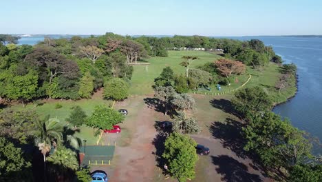 A-Reveal-Shot-Of-a-Landscape-At-A-Christian-University-Campus-In-Argentina