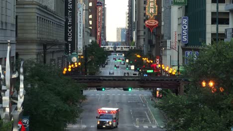 Ambulance-and-train-in-downtown-Chicago