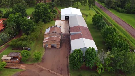 Aerial-View-Of-Factory-Making-Yerba-Mate-Drink-In-Apostoles,-Misiones,-Argentina