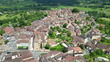 Ciudad-De-Belves-Dordoña-Francia-Drone,antena