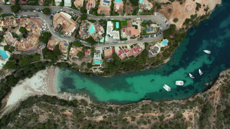 Top-View-Of-Cala-Pi-Beach-On-The-Coast-Of-Mallorca-In-Spain