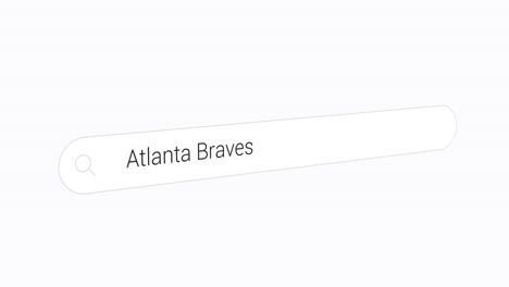Escribiendo-Atlanta-Braves-En-El-Motor-De-Búsqueda-De-La-Computadora