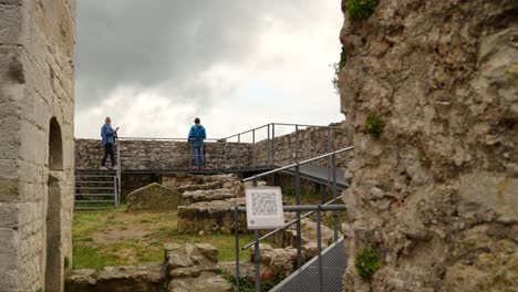 Tourists-visiting-the-village-of-Plomin-in-Croatia-built-on-Roman-ruins