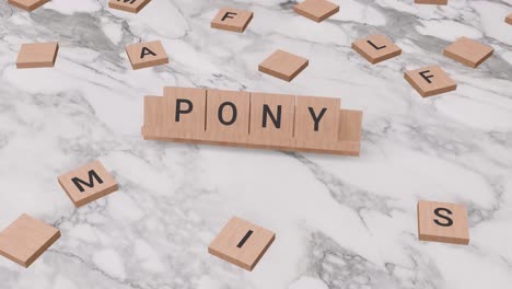 Pony-Wort-Auf-Scrabble