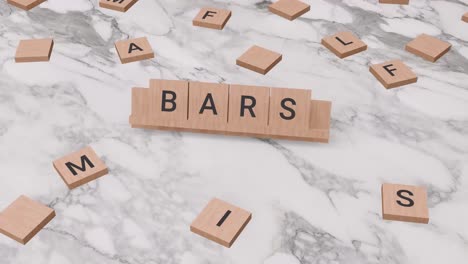 Wort-„Bars“-Auf-Scrabble