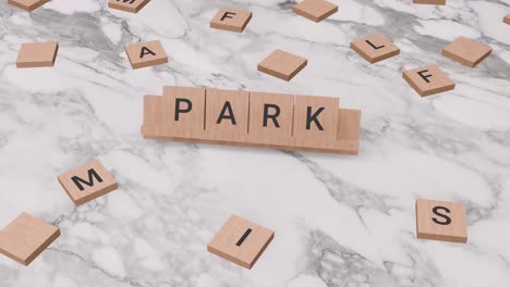 Parkwort-Auf-Scrabble