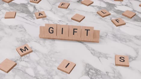 Geschenkwort-Auf-Scrabble