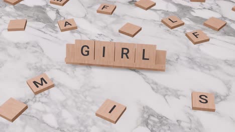 Mädchenwort-Auf-Scrabble