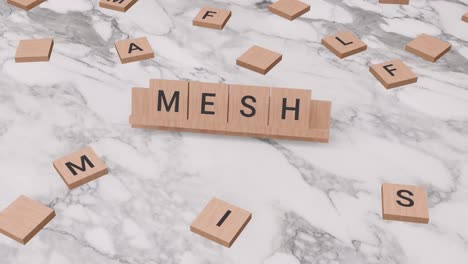 Mesh-Wort-Auf-Scrabble