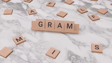Gramm-Wort-Auf-Scrabble