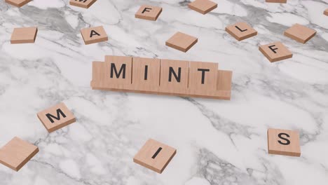 Mint-Wort-Auf-Scrabble