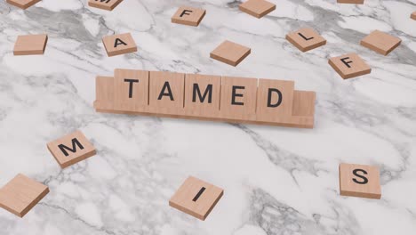 Tamed-word-on-scrabble