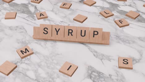 Sirup-Wort-Auf-Scrabble