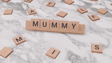 Mumie-Wort-Auf-Scrabble