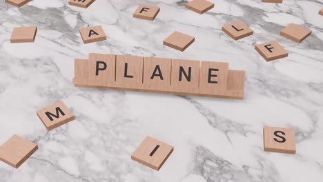 Flugzeugwort-Auf-Scrabble