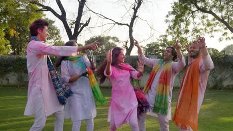 Friends-dancing-at-a-Holi-party