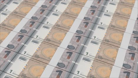 1-Aserbaidschanische-Manat-Banknoten,-Gedruckt-Von-Einer-Geldpresse