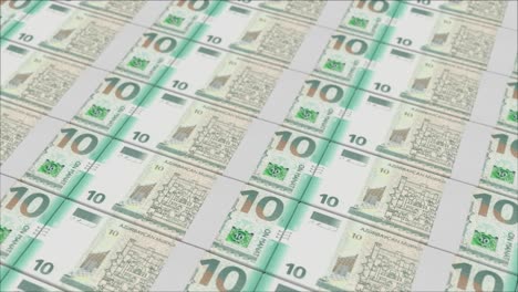 10-Aserbaidschanische-Manat-Banknoten,-Gedruckt-Von-Einer-Geldpresse