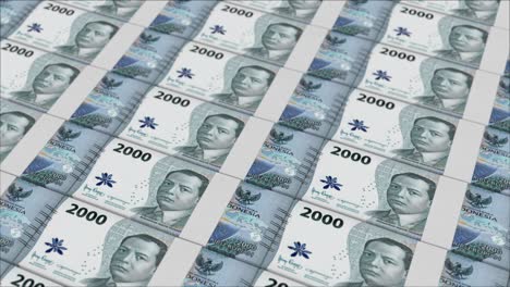 Impresión-De-Billetes-De-2000-Rupias-Indonesias-Mediante-Una-Prensa-De-Dinero