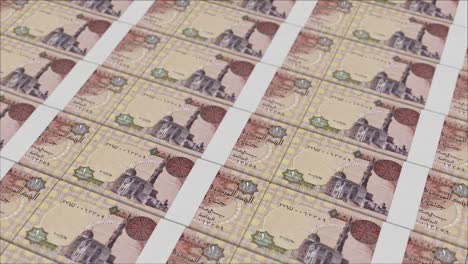 Billetes-De-1-Libra-Egipcia-Impresos-Por-Una-Prensa-De-Dinero