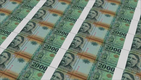 Billetes-De-20.000-Florines-Húngaros-Impresos-Por-Una-Prensa-Monetaria