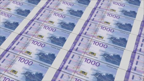 1000-Dänische-Kronen-Banknoten,-Gedruckt-Von-Einer-Geldpresse