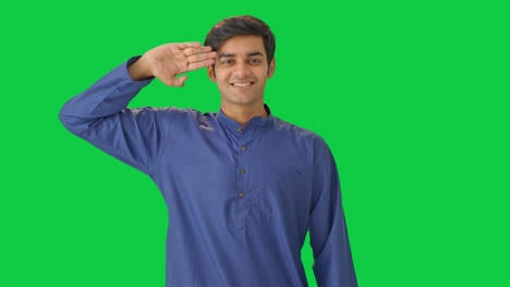 Proud-Indian-man-doing-a-salute-Green-screen