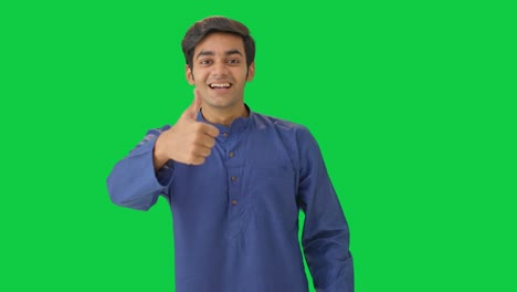 Happy-Indian-man-showing-thumbs-up-Green-screen
