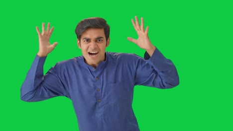 Angry-Indian-man-shouting-in-frustration-Green-screen