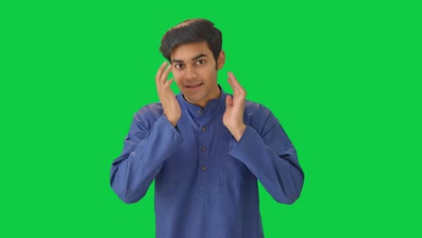 Indian-man-getting-ready-to-go-out-Green-screen