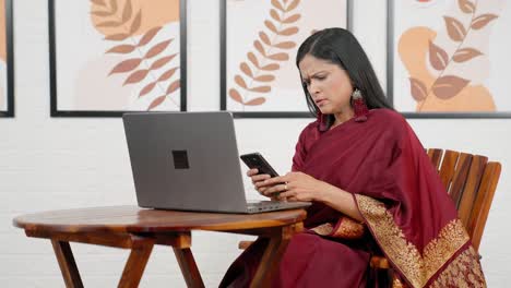 Indian-woman-doing-business-from-home