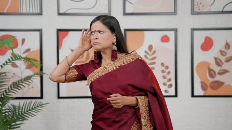 Indian-woman-listening-to-someone